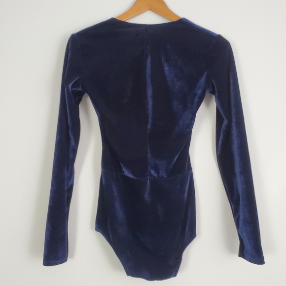 REFORMATION Avalon Velvet Lace Up Bodysuit - Picture 7 of 8